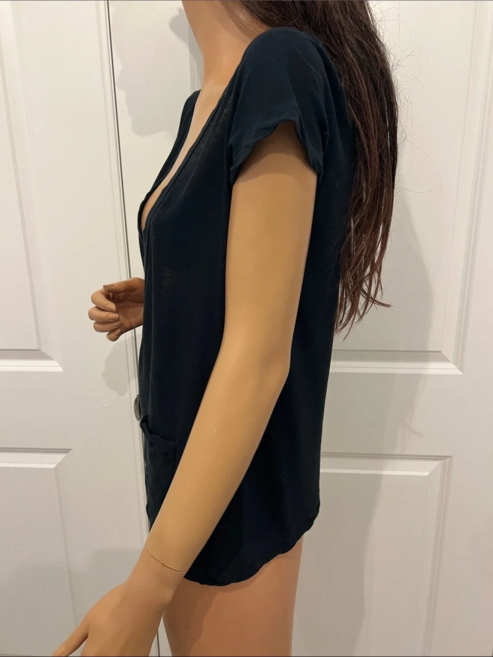 CHANEL Black Deep V-Neck Bandeau Top